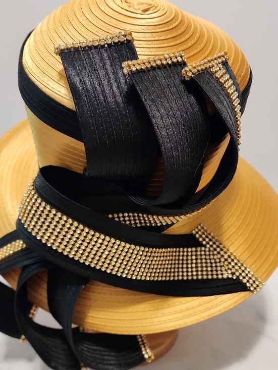 Charm\'s  Vintage Elegant Gold & Black Hat main image 4